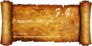 Faggyas Géza névjegykártya