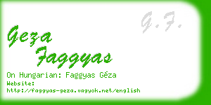 geza faggyas business card